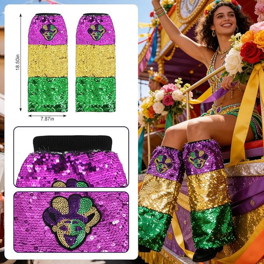 Sequins Mardi Gras Leg Warmers