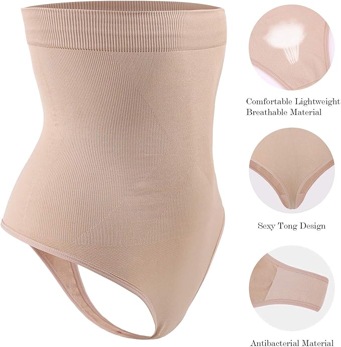 Women's High-Waist Seamless Body Shaper Tummy Control Thong