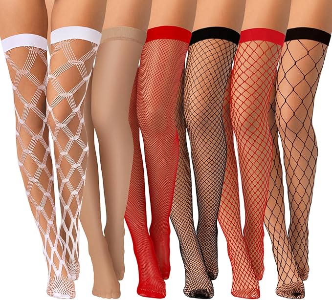 Women Fishnet Thigh High Stocking Elastic Band