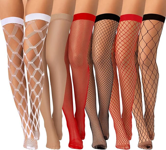 Women Fishnet Thigh High Stocking Elastic Band