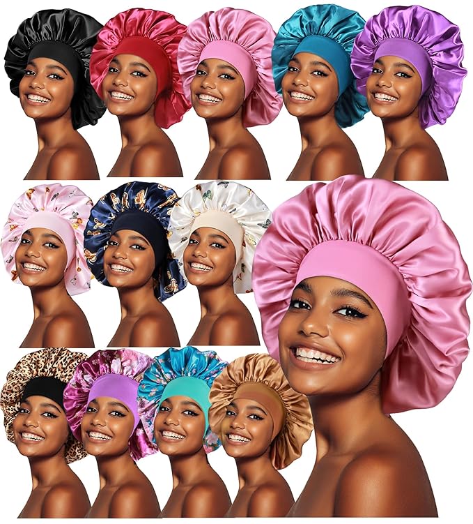 LARGE SATIN HAIR BONNET FOR SLEEPING