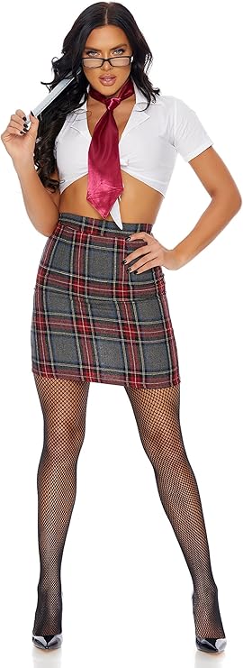 5 PC SCHOOL GIRL TEACHER HALLOWEEN COSTUME