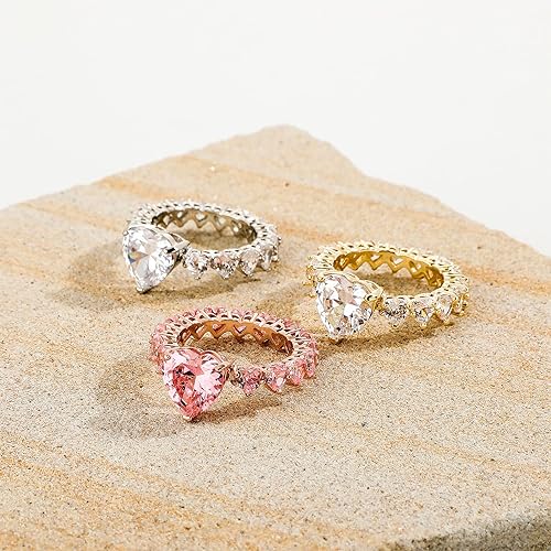 14K GOLD PLATED HEART BAGUETTE RING