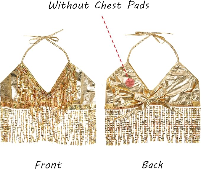 Women's Crop Top Sequin Bra Festival Top