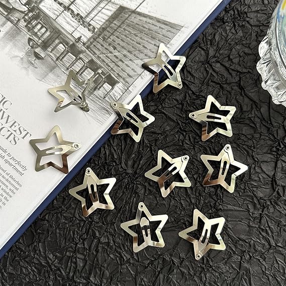 2 PCS RETRO PUNK STAR HAIR CLIPS