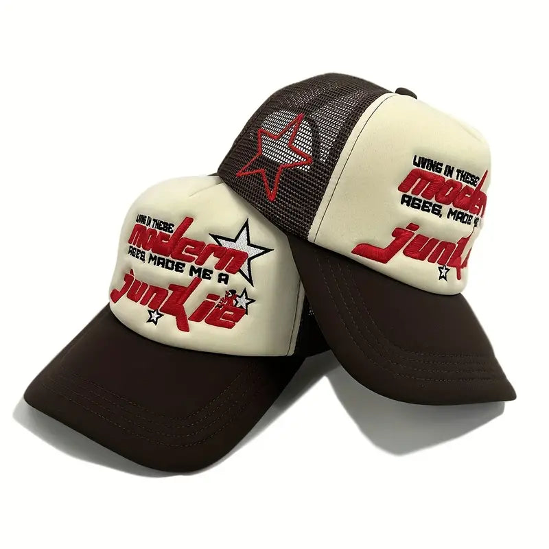 MODERN JUNKIE GRAPHIC PRINT TRUCKER HAT