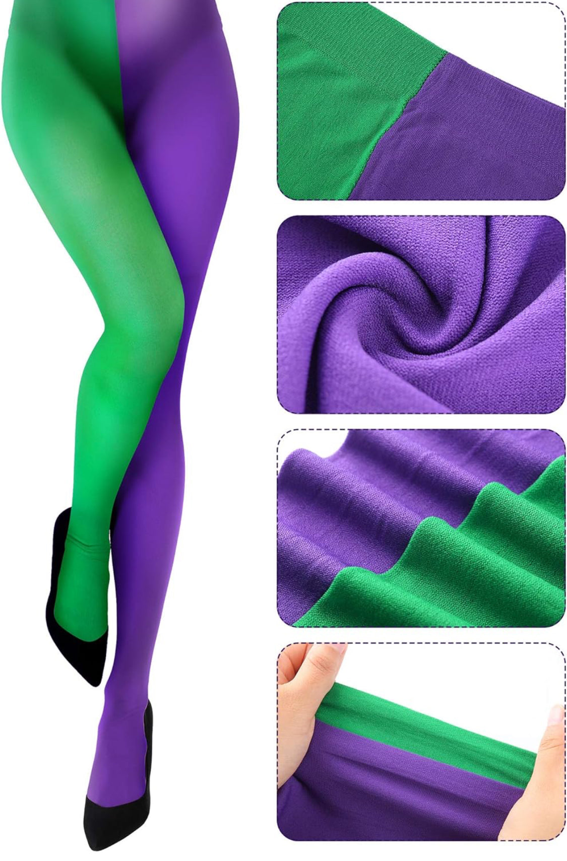 Mardi Gras Tights Full Length Tights Thigh High Stockings Elastic Costume Leggings High Waist Footed Tights for Mardi Gras Cosplay Party