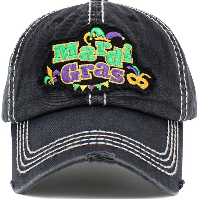 Mardi Gras Graphic Vintage Ball Cap