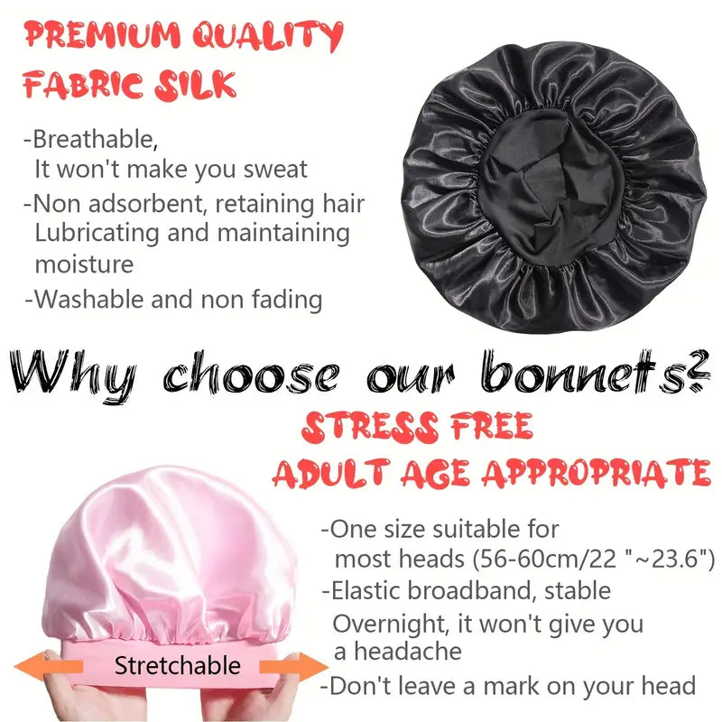 SATIN HAIR BONNET SLEEPING CAP