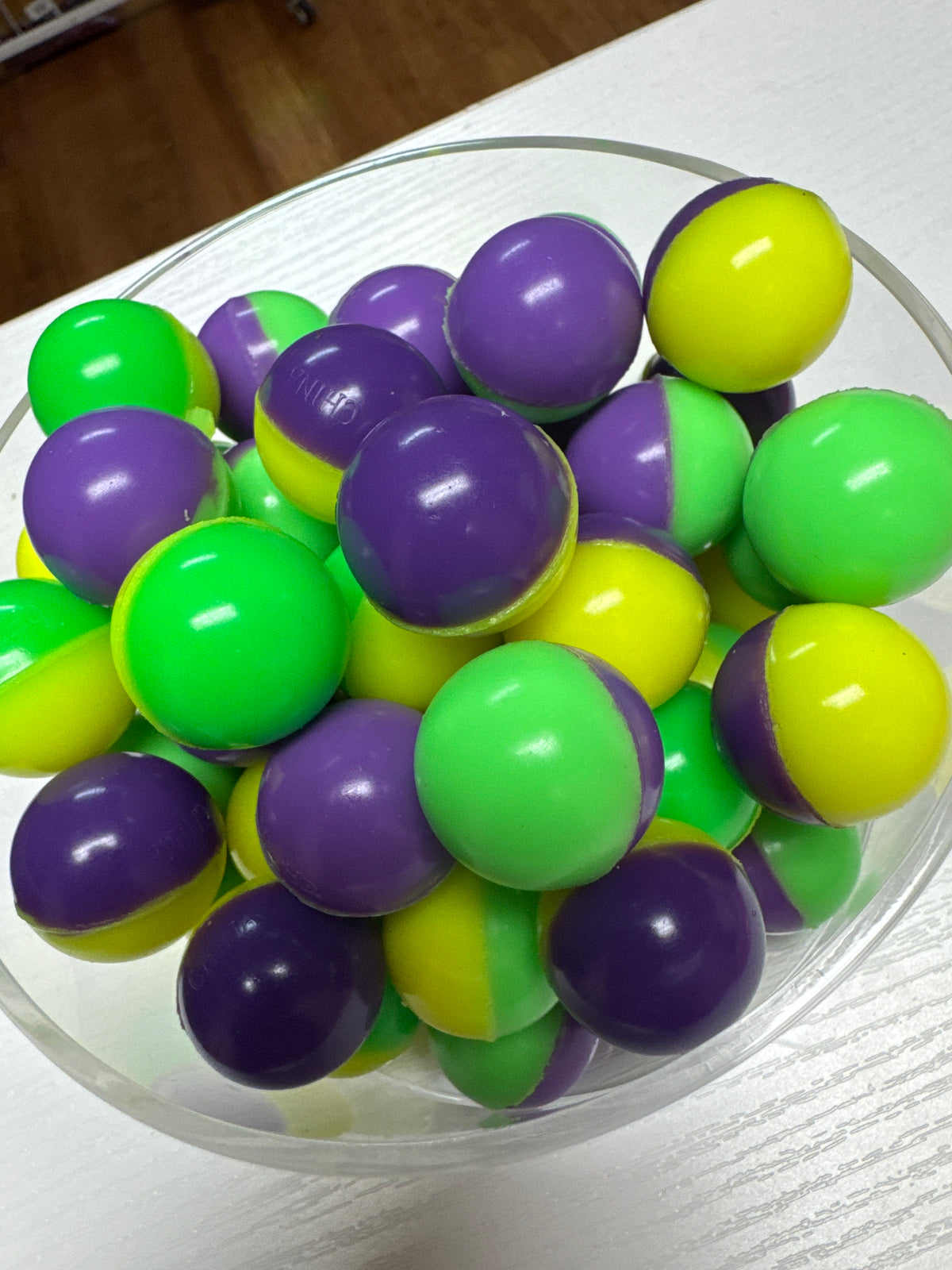 Colorful Mardi Gras Bouncy Ball Toy Accessories