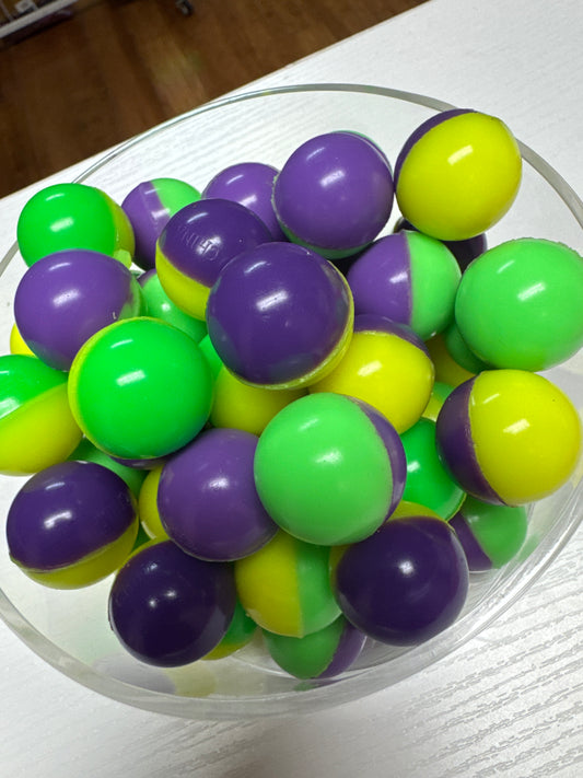 Colorful Mardi Gras Bouncy Ball Toy Accessories