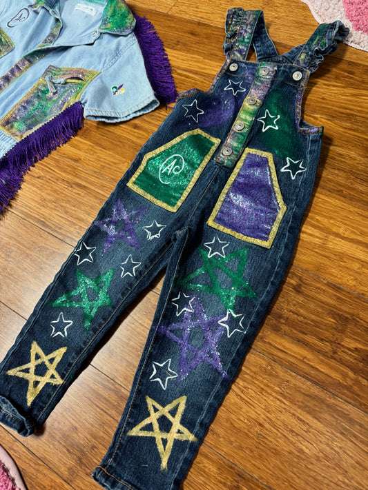 "BEYOND THE STARS" CUSTOM MARDI GRAS OVERALLS