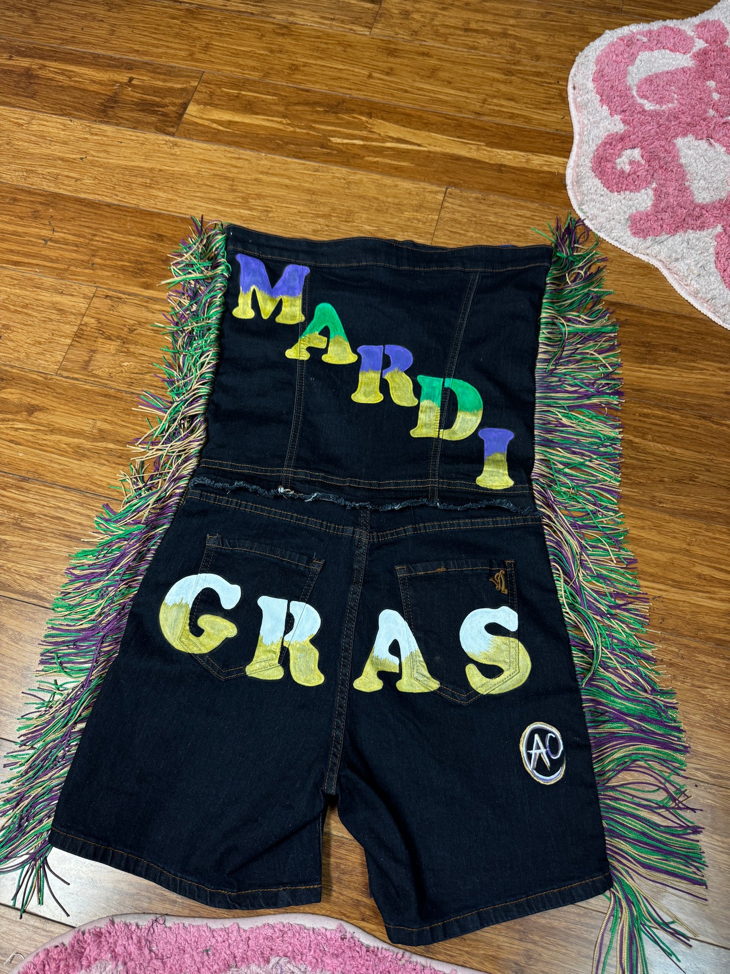 MARDI GRAS PAINTED FRINGE ROMPER