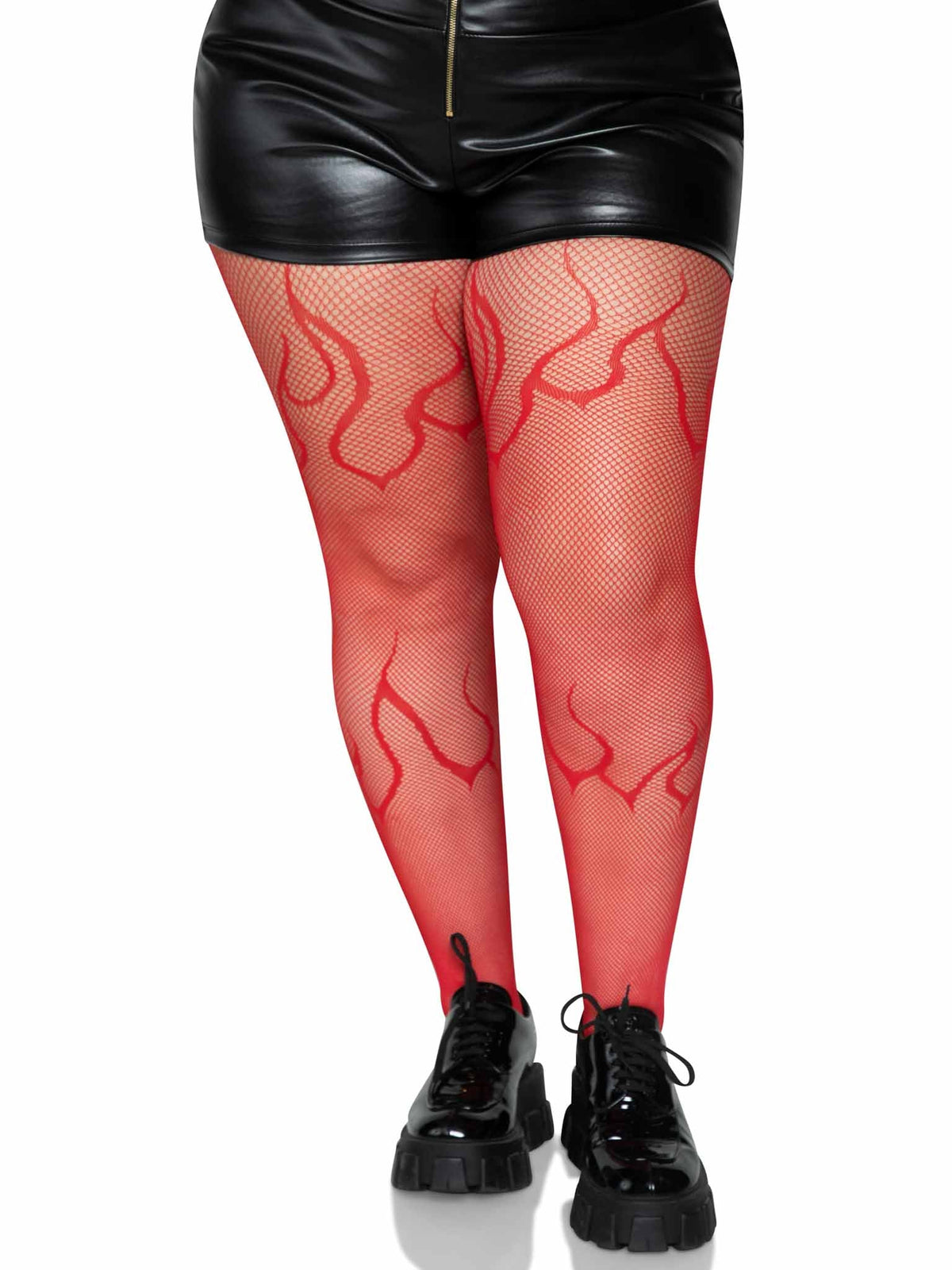 Flame Fishnet Tights