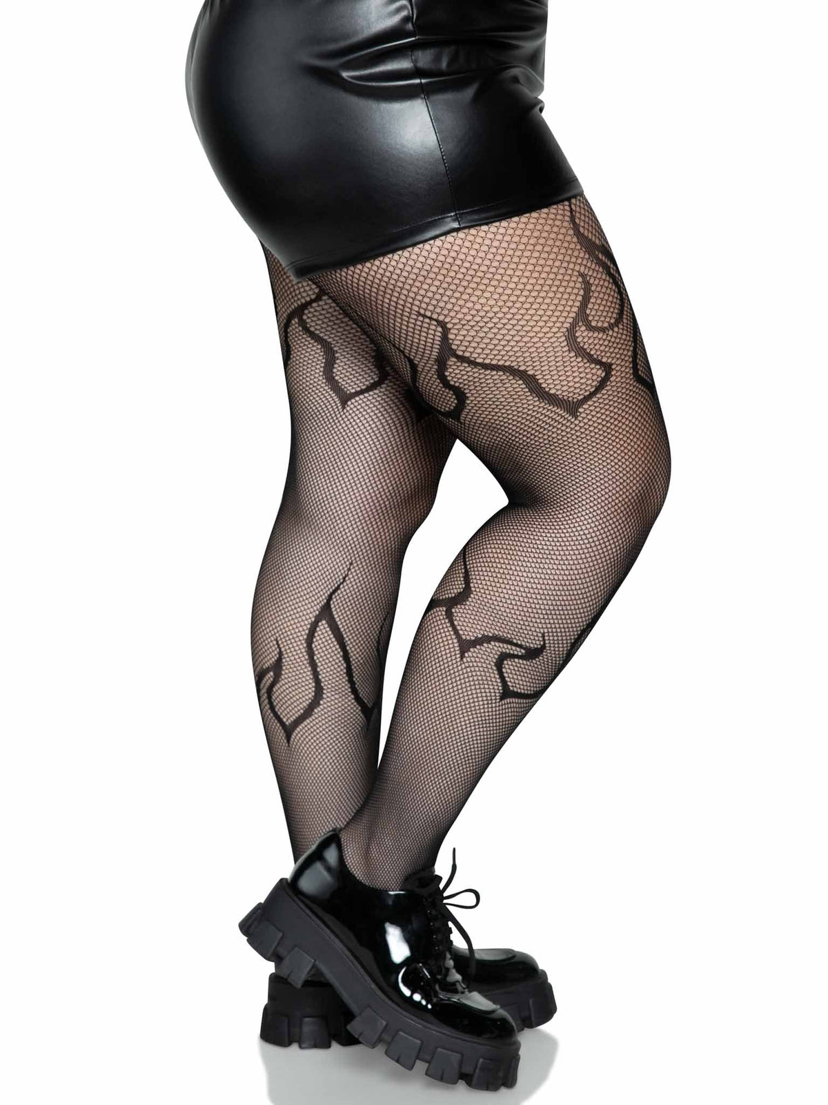 Flame Fishnet Tights