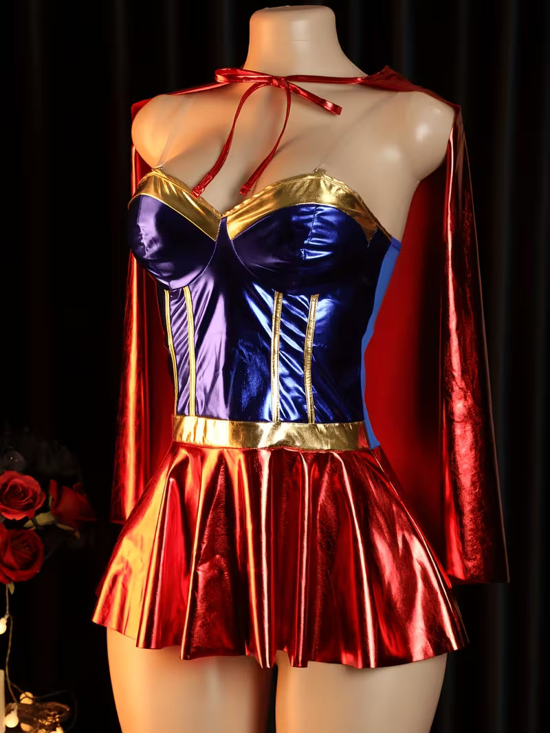 2pcs Superwoman Hero Cosplay Costume SET