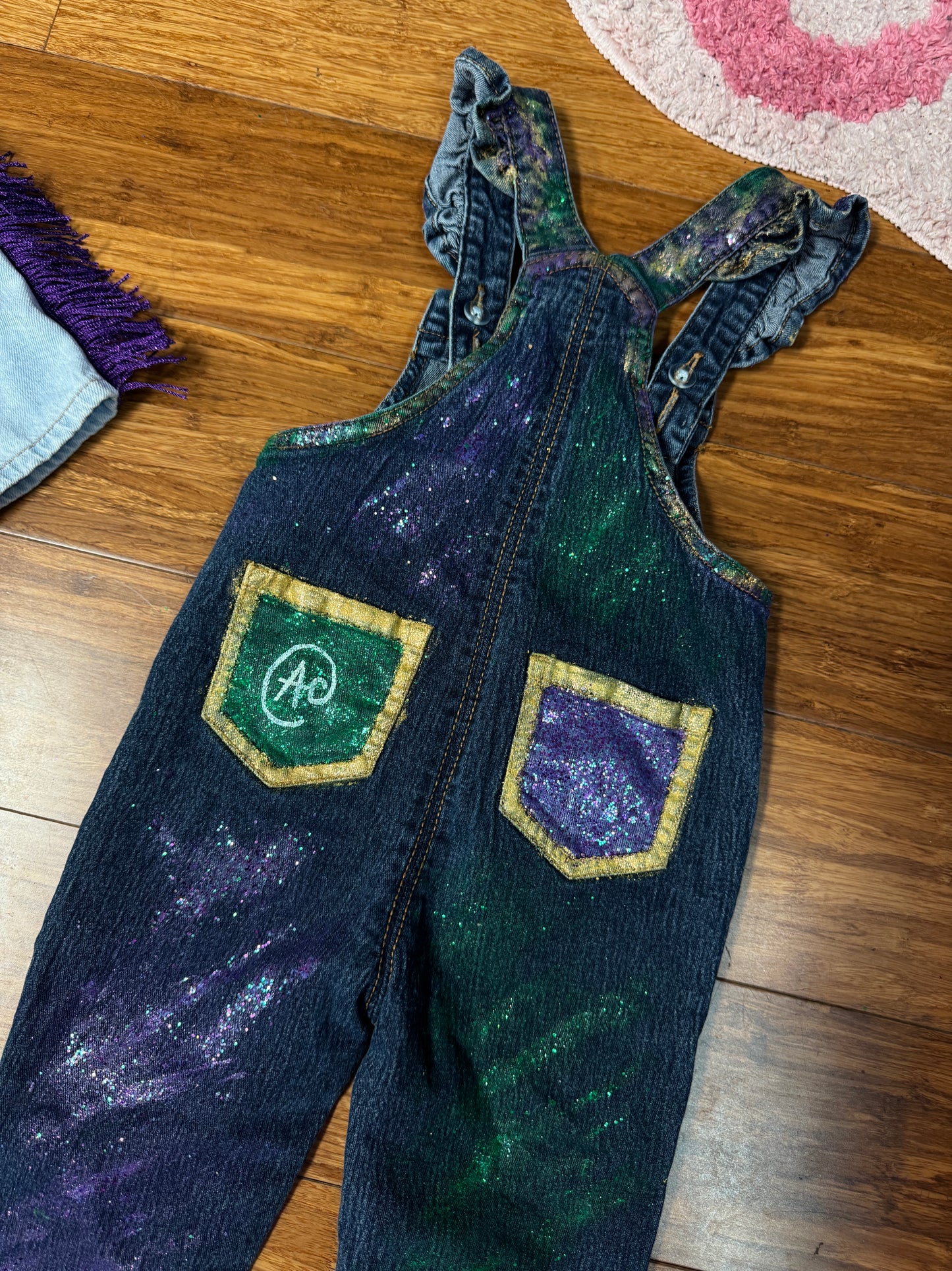 "BEYOND THE STARS" CUSTOM MARDI GRAS OVERALLS