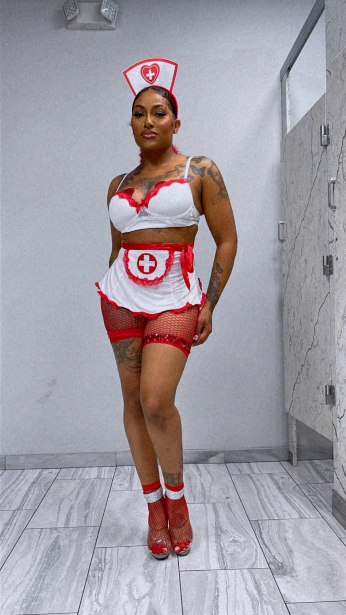 Women’s Sexy 3 Piece Costume Halloween Nurse BAE Party Set