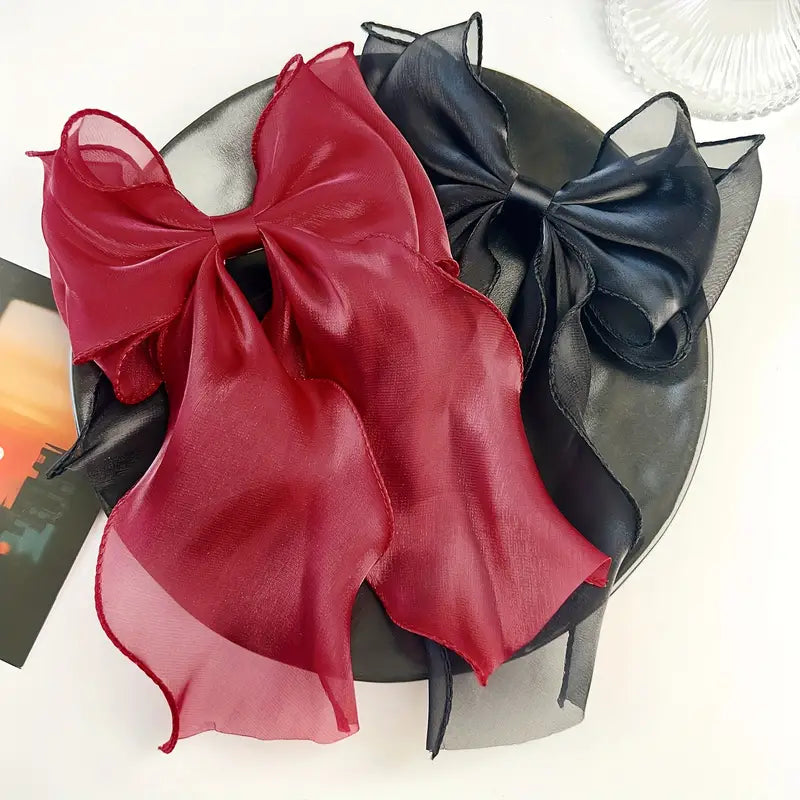 CHIFFON SHEER BOW HAIR CLIP ACCESSORIES