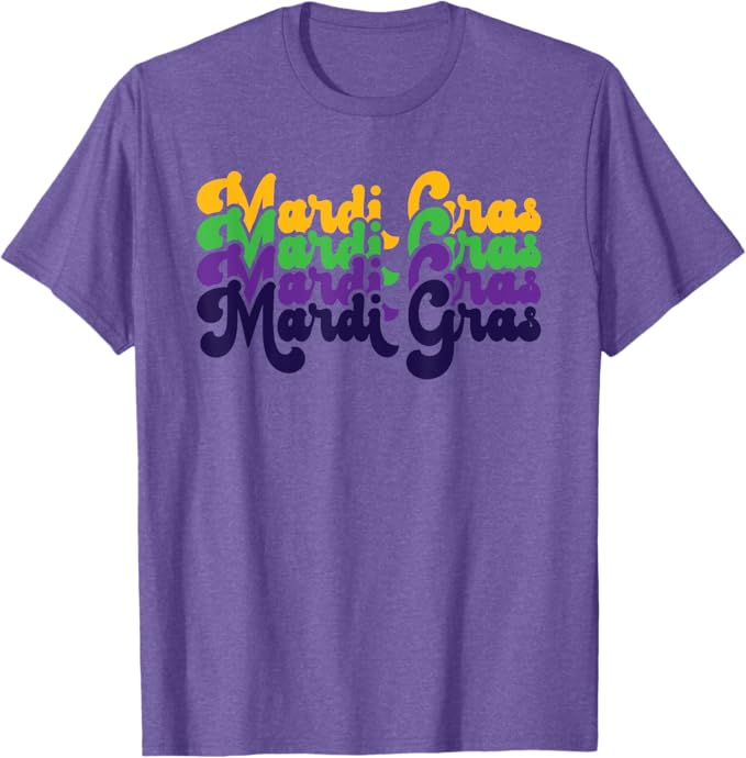 Custom Vintage Happy Mardi Gras Beads Masquerade Costume T-Shirt