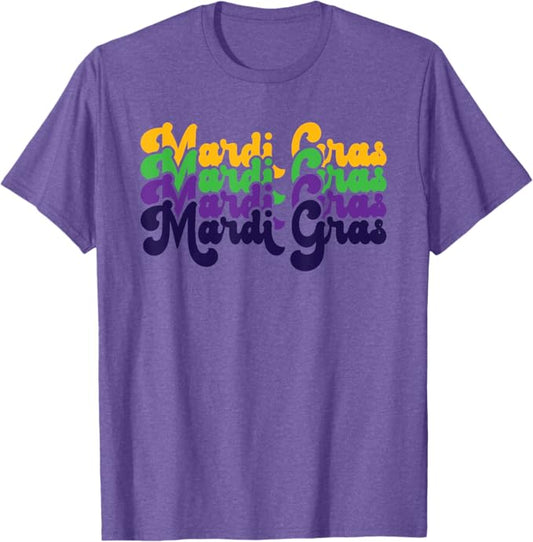 Custom Vintage Happy Mardi Gras Beads Masquerade Costume T-Shirt