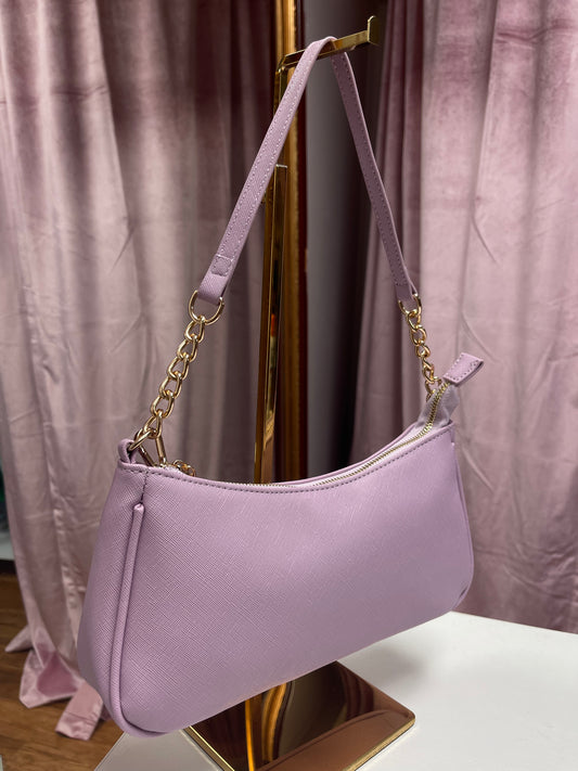 Womens Lavender Gold Chain Handbag