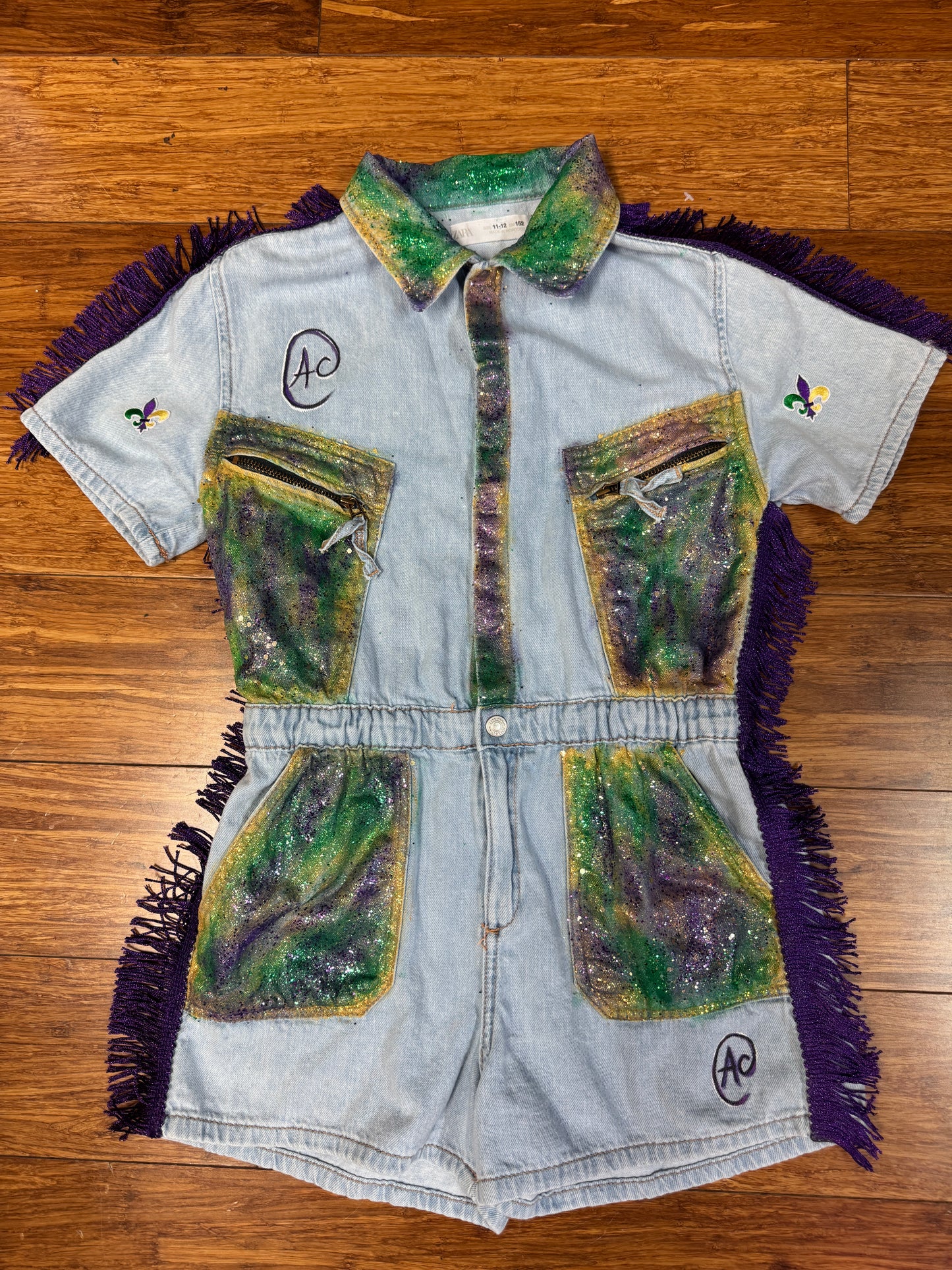 "GALAXY GRAS" CUSTOM MARDI GRAS ROMPER KIDS