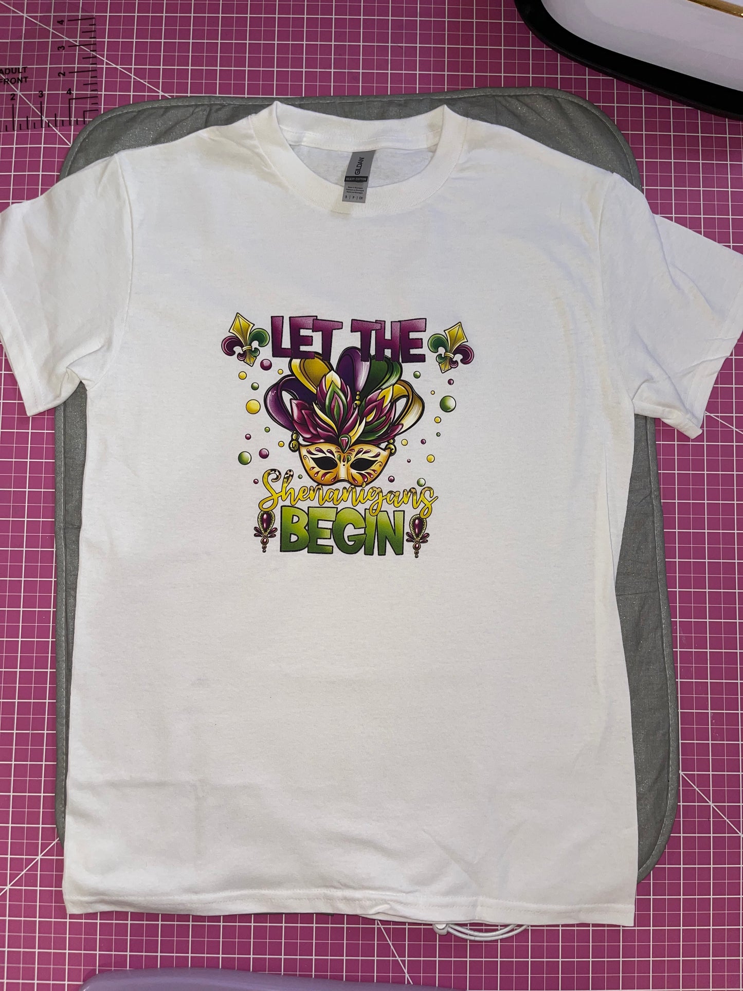 LET THE SHENAIGANS BEGIN MARDI GRAS GRAPHIC T SHIRT