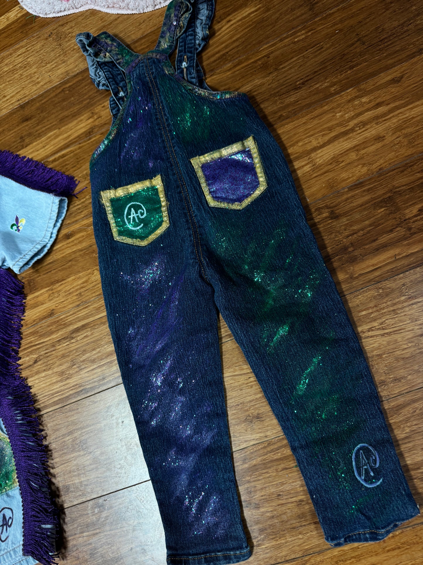 "BEYOND THE STARS" CUSTOM MARDI GRAS OVERALLS