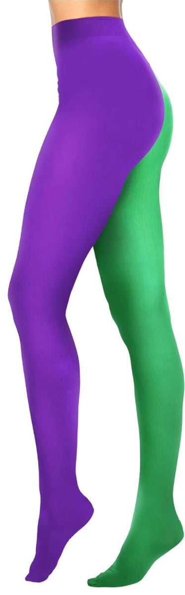 Mardi Gras Tights Full Length Tights Thigh High Stockings Elastic Costume Leggings High Waist Footed Tights for Mardi Gras Cosplay Party