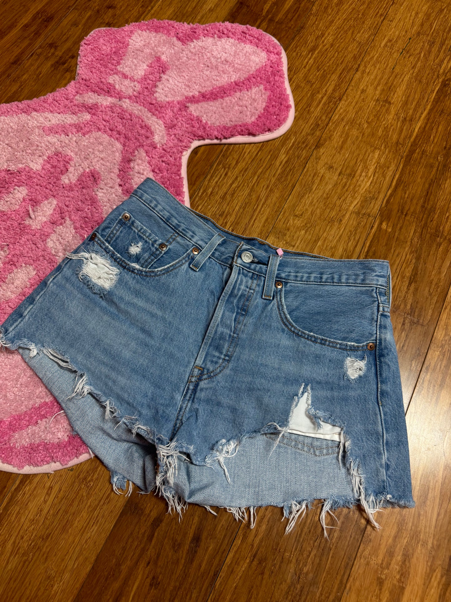 Womens Levis Wrangler Distressed Denim Shorts