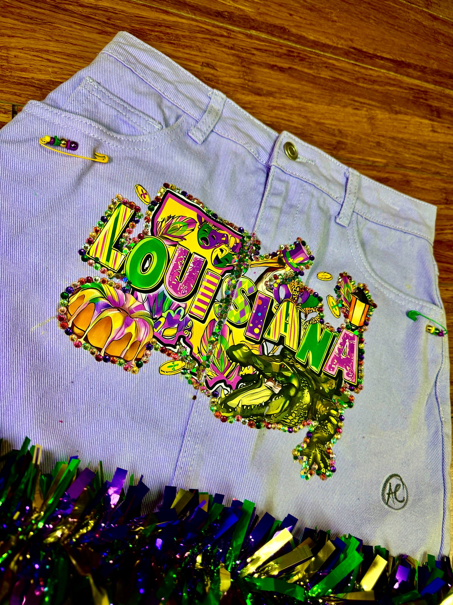 LOUISIANA-VILLE MARDI GRAS CUSTOM SKIRT