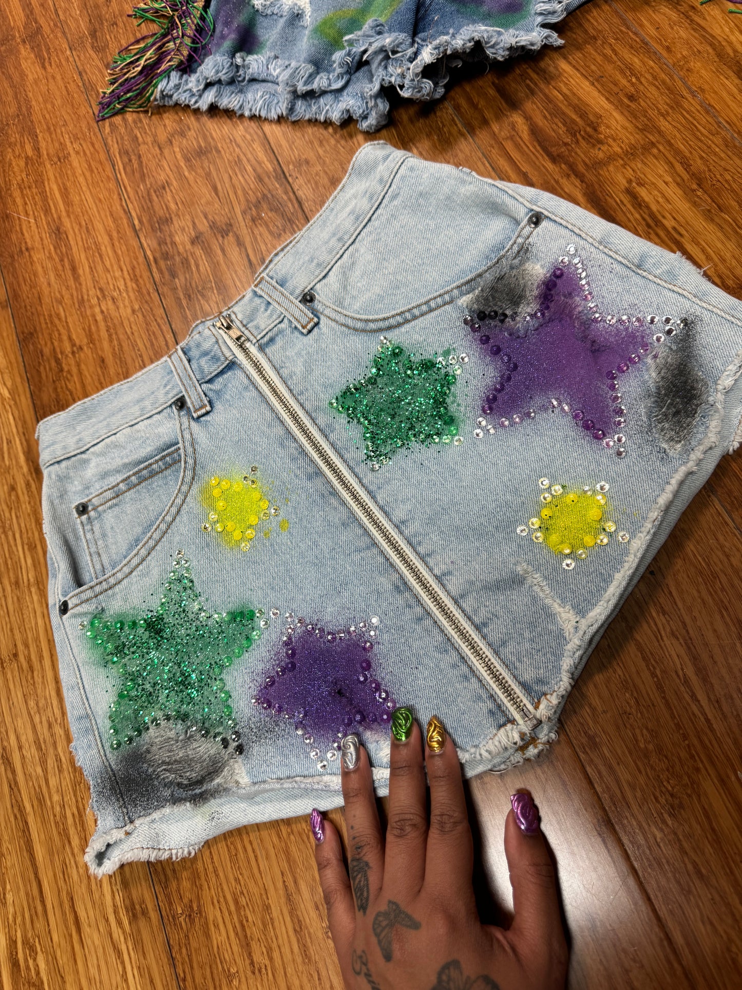 STAR WARS MARDI GRAS EMBELLISHED MINI SKIRT