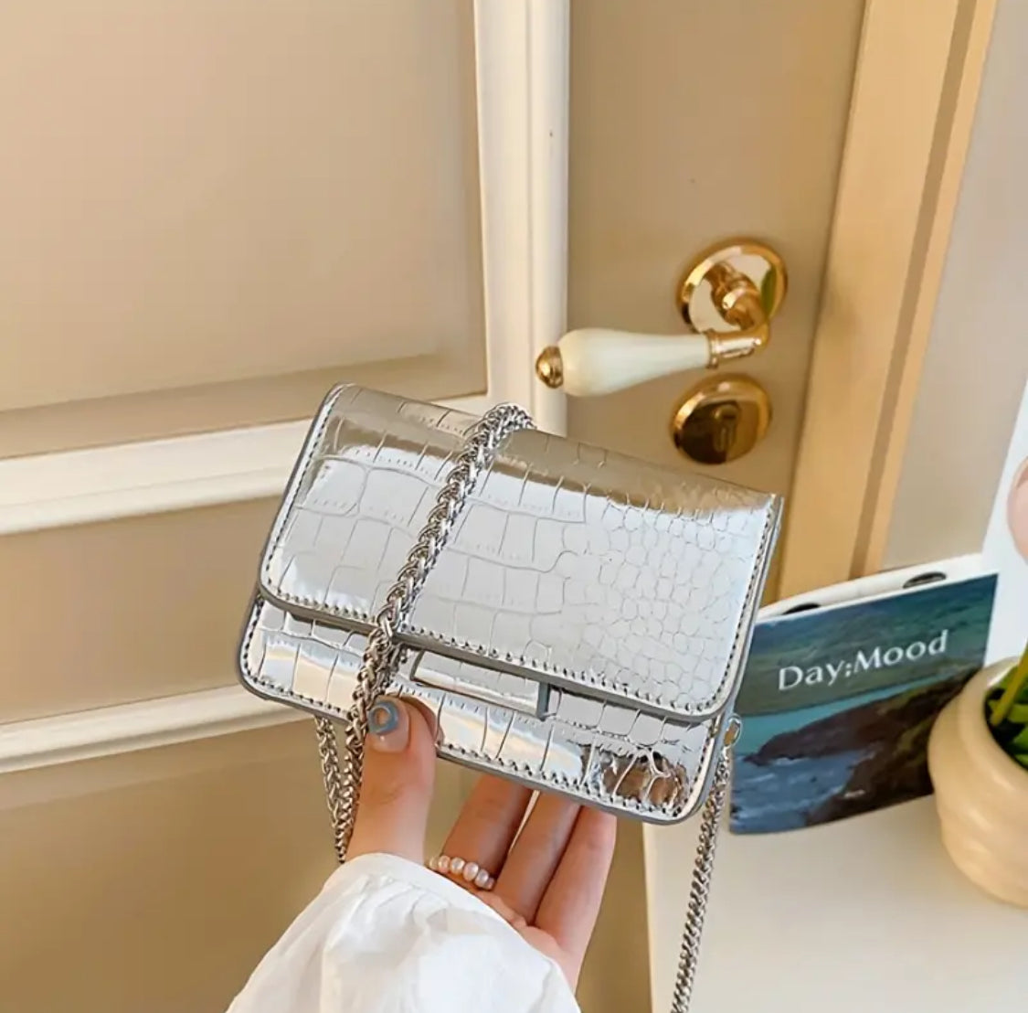 MINI CROSSBODY CROCODILE PRINT BAG