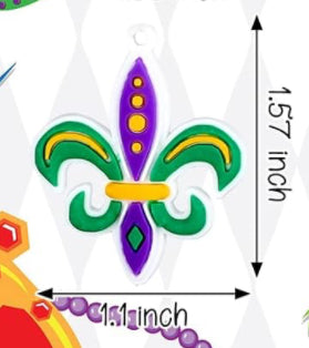 Mardi Gras Key Chain Charms Party Favor Gift Accessories