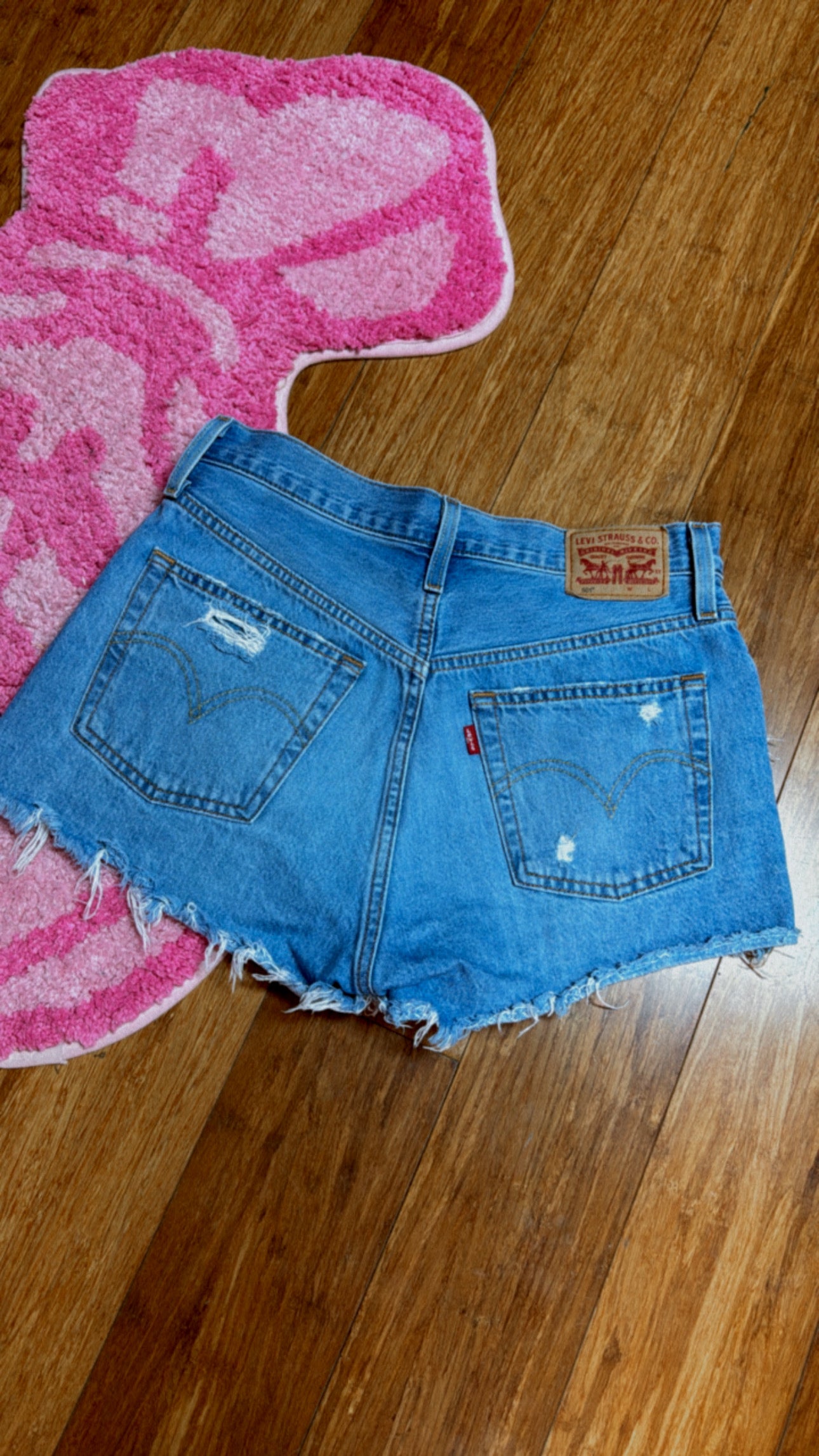 Womens Levis Wrangler Distressed Denim Shorts