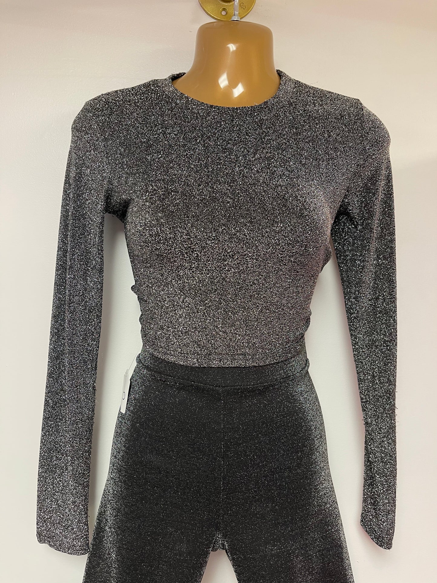 Womens Long Sleeve Crop Top Shirt