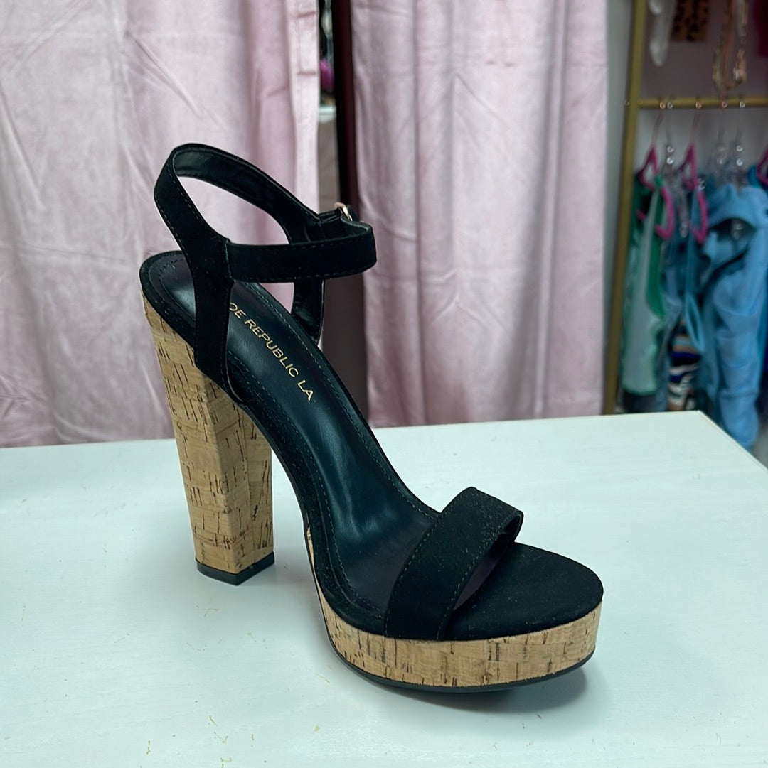 Paige-001 Womens Cork Platform Heels