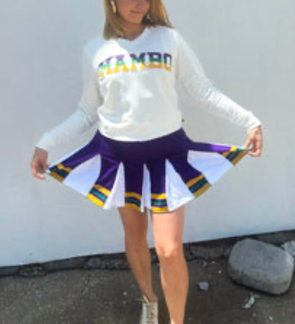 Mardi Gras Pleaded Skort