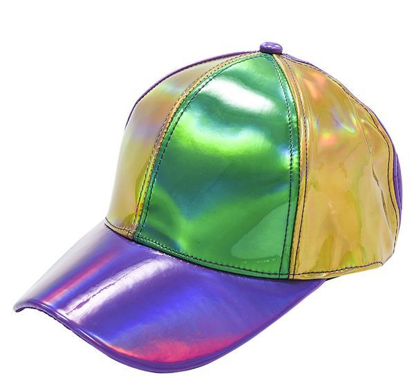 Unisex Multicolor Holographic Baseball Cap Hat Mardi Gras