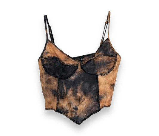 Women’s Spaghetti Strap Bleached Distressed Crop Top