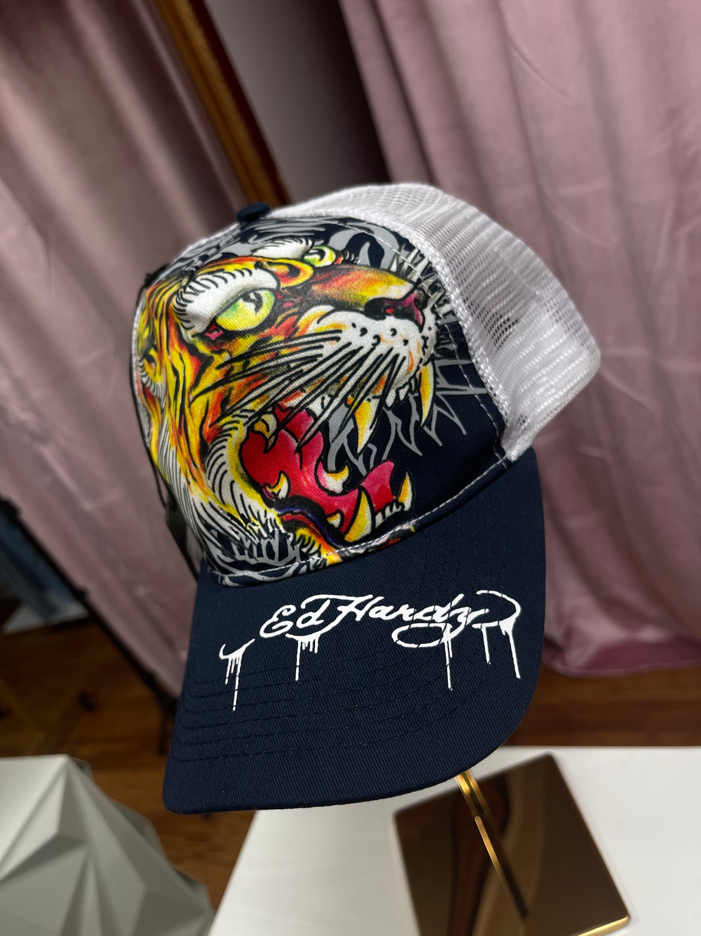 Ed Hardy Screaming Tiger Trucker Mesh Snap Back Hat