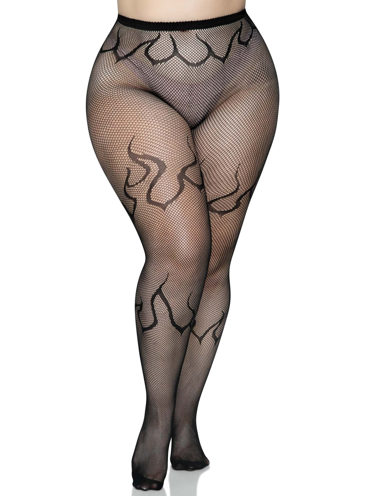 Flame Fishnet Tights