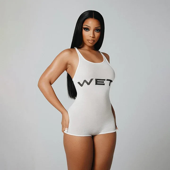 SLEEVELESS VIRAL YEZZY WET ONE-PIECE ROMPER