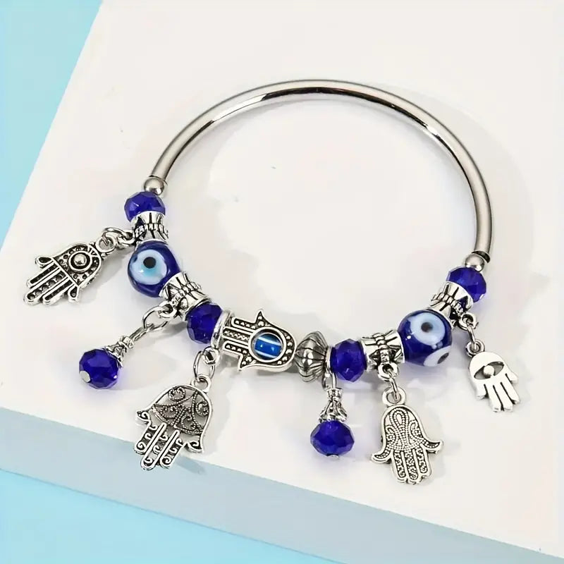 Hamsa Hand Blue Evil Eye Bracelet