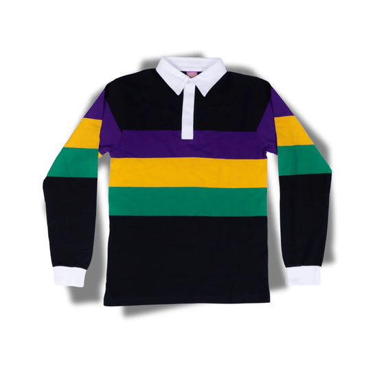 Mardi Gras Toddler Long Sleeve Polo Shirt