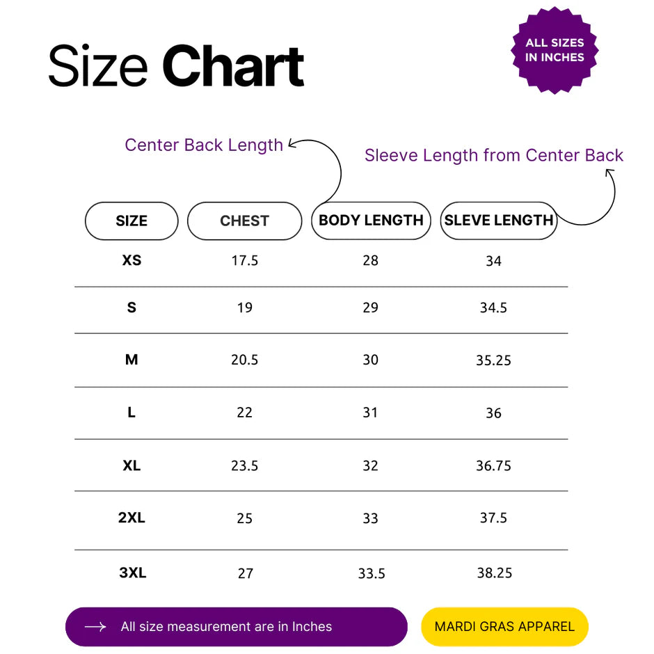 ADULT UNISEX MARDI GRAS LONG SLEEVE RAGLAN TEE T-SHIRT