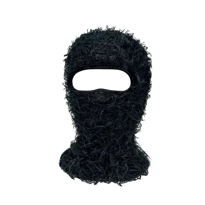 Fringe Casual Windproof Balaclava Distressed Knitted Ski Face Mask UNISEX