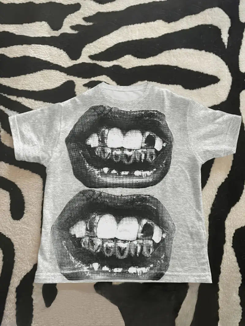 Women's Short Sleeve Graphic Print Top "Shawty Got Grills"