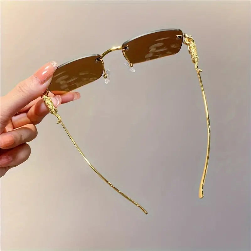 VINTAGE PANTHER FRAMELESS FASHION SUNGLASSES